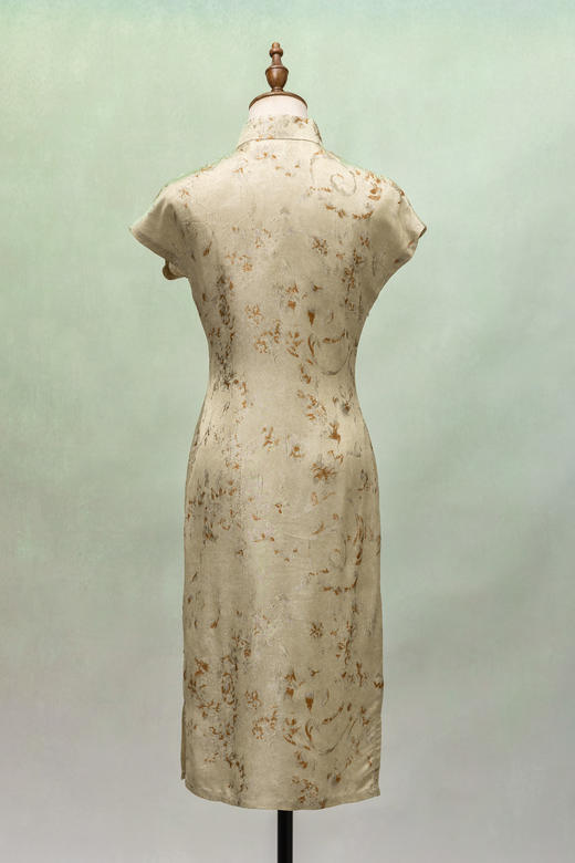 荷言GL 逐月 写意复古定位花丝质复古旗袍 商品图2