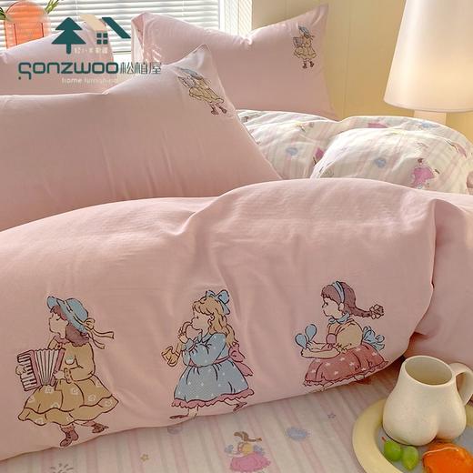 松植屋新品双层纱贴布刺绣四件套全棉有氧双层纱A类婴儿级裸睡标准，呵护你的每一寸肌肤 商品图10