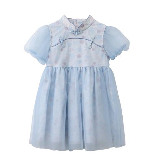 丽婴房-童衣类（春）I5连衣裙浅蓝（国风系列） 商品图0