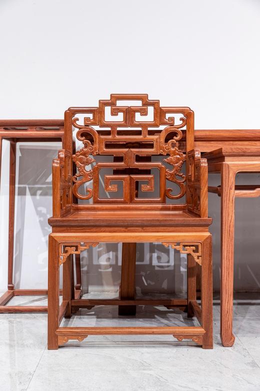 红桥红  家具严选  缅甸花梨（大果紫檀）【福寿中堂六件套】 商品图3