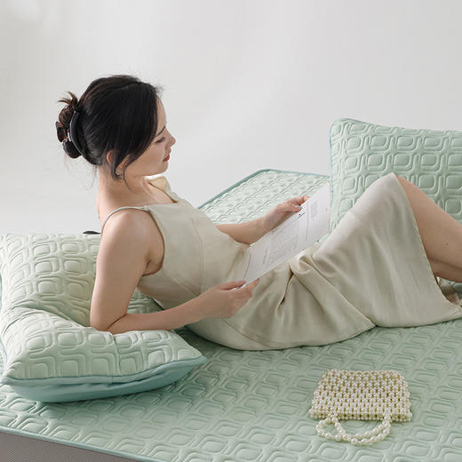 顶柔青艾软软艾草生物基透感软席三件套（床笠款）-LX7075 商品图3