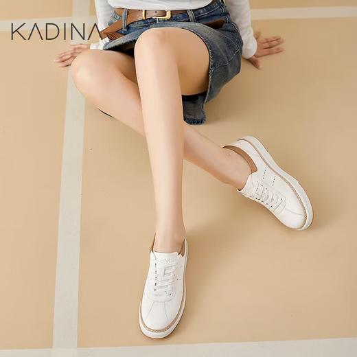 【KADINA】  AF3   卡迪娜2025春季新款平底透气舒适小白鞋系带运动女休闲鞋KCS257002 商品图0