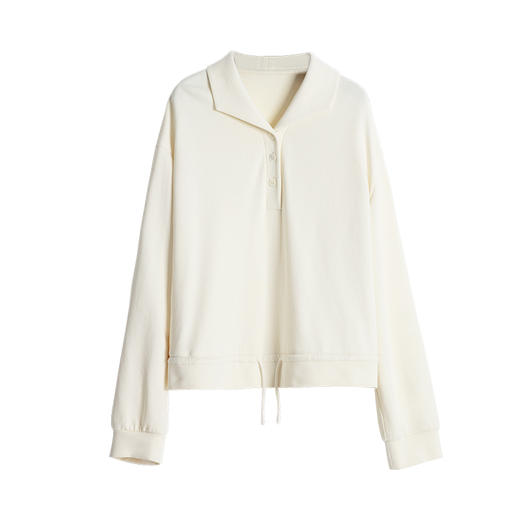 羊毛莫代尔V领慵懒风叠穿卫衣2025春新 商品图4