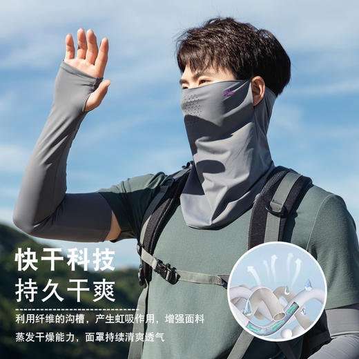 防晒面罩男夏遮全脸男士口罩面纱骑行护颈男款冰丝围脖子男脸罩 商品图2