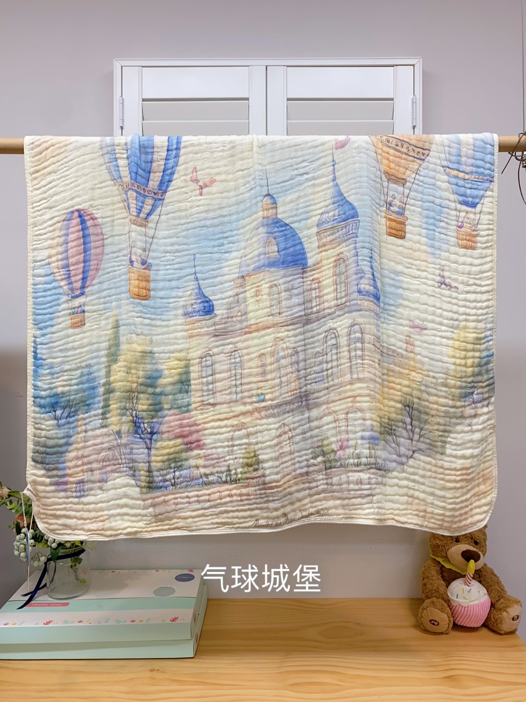 六层棉纱泡泡毯 110*110cm A类水洗六层纱布盖毯 抗菌强吸水力一毯多用，空调毯 ，午睡毯，洗澡浴巾，质感超级柔软