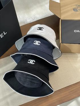 CHANEL香奈儿经典印花Logo棉质棉渔夫帽男女同款（AN）