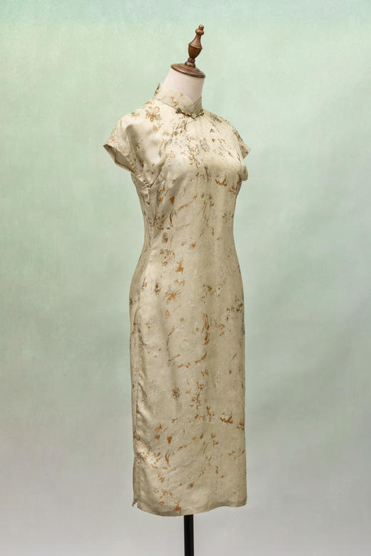 荷言GL 逐月 写意复古定位花丝质复古旗袍 商品图1