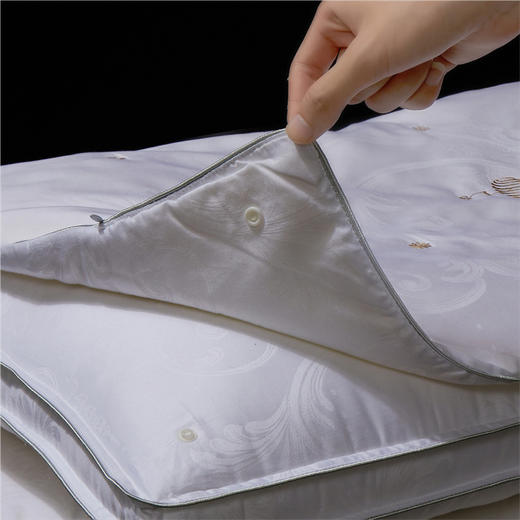 自然醒A类提花蚕丝二合一枕芯全棉蚕丝枕头枕芯超柔软颈椎低枕单人家用矮枕男助睡眠薄枕头XK 商品图12