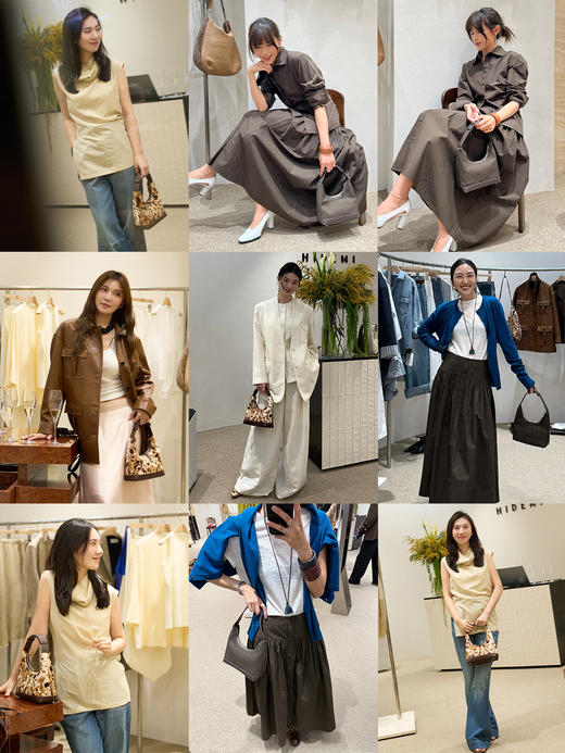 HIDEMI easy系列进口牛皮荔枝皮可调节手柄多背式饭盒包 格纹/乌木棕/动物纹 商品图2