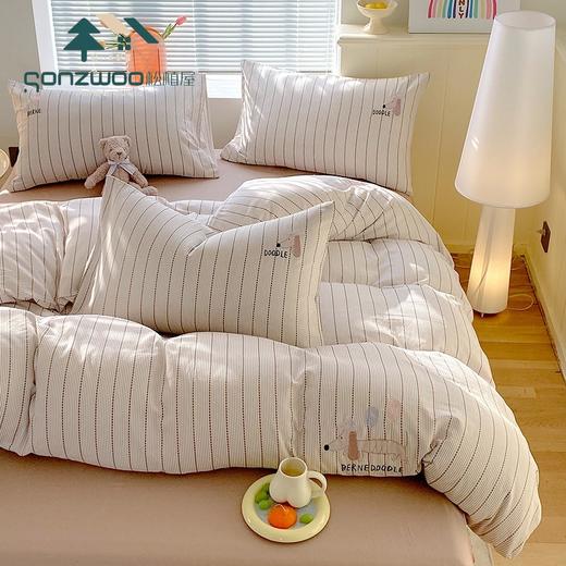 松植屋新品双层纱贴布刺绣四件套全棉有氧双层纱A类婴儿级裸睡标准，呵护你的每一寸肌肤 商品图4