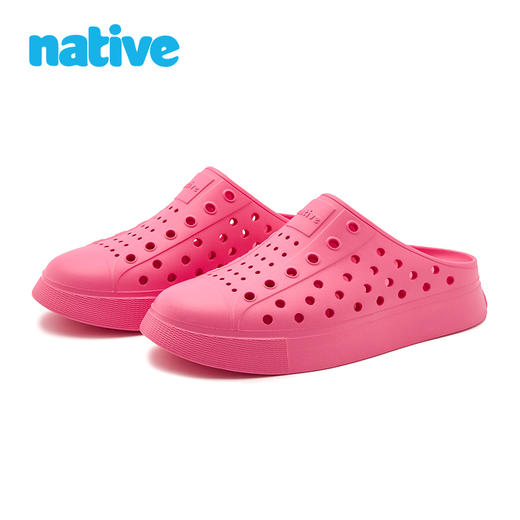 【夏季凉鞋丨native厚底增高半拖凉鞋】经典简约风格，EVA整体注塑一体成型，3.2cm厚度，轻盈高回弹，脚感舒适柔软，多孔设计干爽透气，包裹鞋头保护脚趾，缤纷潮流色彩，时尚百搭 商品图7