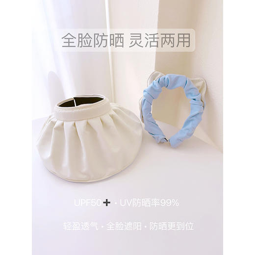 UPF50+防紫外线空顶遮阳帽女百搭防晒可折叠发箍太阳帽子夏贝壳帽 商品图2