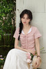 【65折秒杀】鹿向南「半糖桃酥」法式修身粉色短袖T恤女夏设计感短款正肩上衣L537105 商品缩略图5