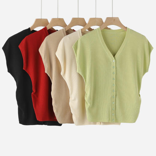 【高品质私服】【小飞袖收腰V领开衫】线条利落优雅 打造摩登造型JZ2518-CC 商品图0