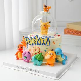 皮卡丘·主题蛋糕（含玻璃罩 拿时注意）【B5040】