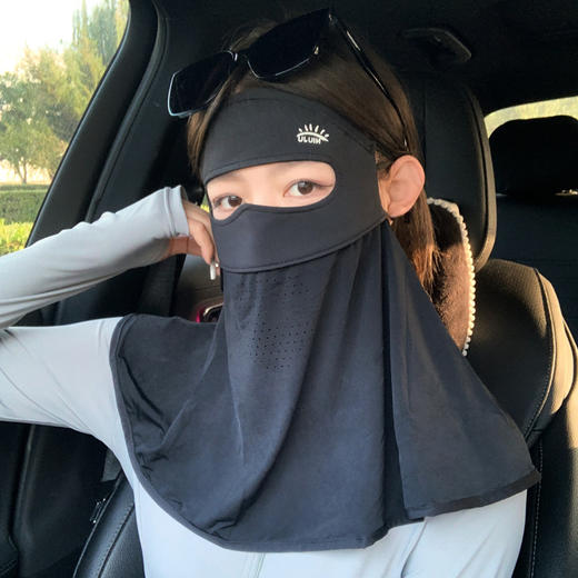 冰丝全脸防晒面罩女防紫外线护颈一体开车骑行口罩脸基尼遮阳脸罩 商品图2