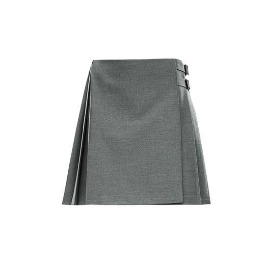 羊毛混纺知识分子重工低腰显瘦百褶半裙2025春BQ2501008 商品图2