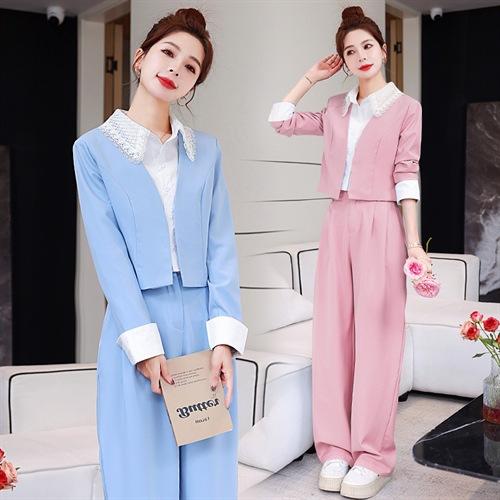 重工艺休闲衬衣领显瘦显高气质小个子甜美时尚拼接两件套LZ2903 商品图2