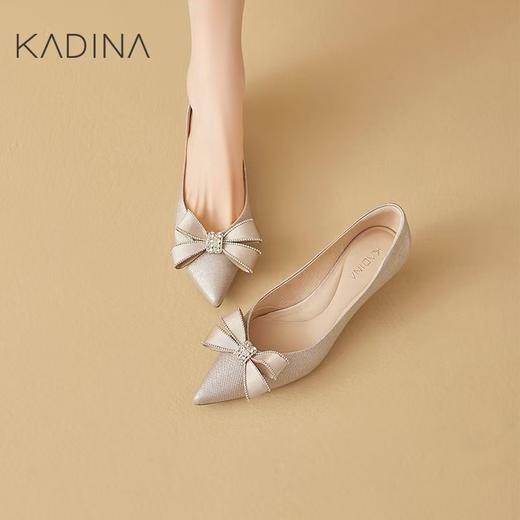 【KADINA】  AF3  卡迪娜2025春季新款低跟尖头蝴蝶结通勤时装鞋女单鞋KS251507 商品图1