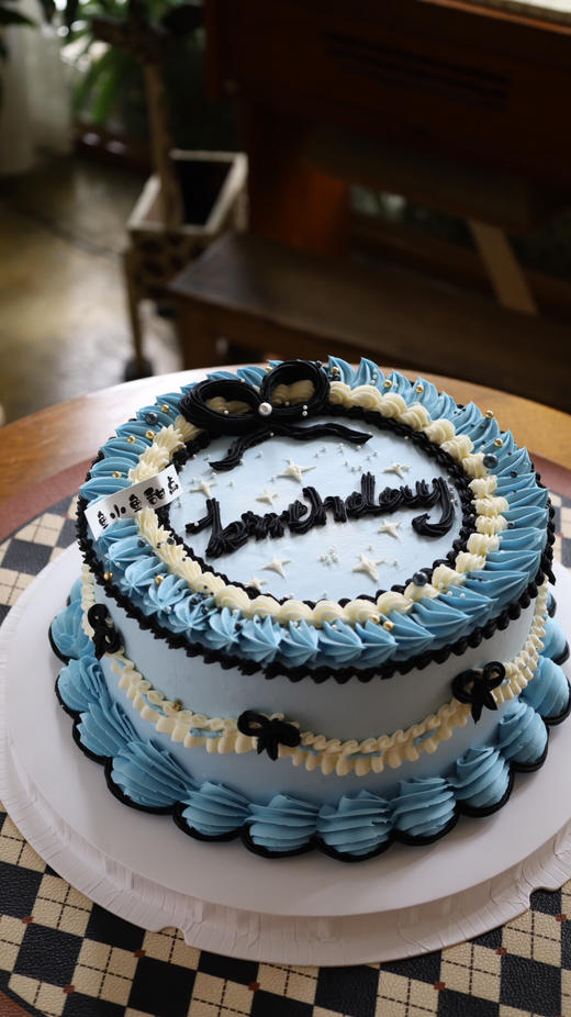 蓝黑色复古蝴蝶结 商品图3