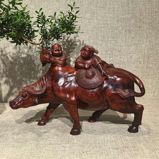 精雕牧牛童趣°紫檀摆件 商品图0