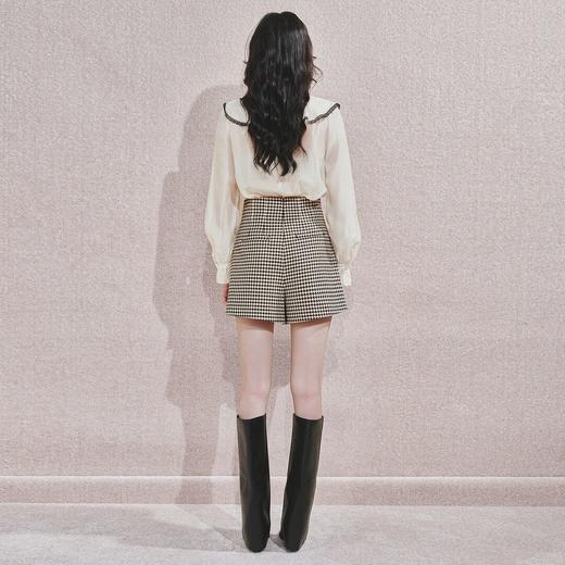 MAXRIENY精致复古感千格鸟A字阔腿短裙裤女 商品图3