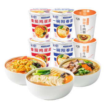 和厨方便面泡面冻干面番茄鸡蛋阳春咖喱面3味6杯380g新旧包装随机发货 /粮油调味 /方便食品 /方便面 商品图8