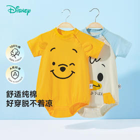 迪士尼【纯棉A类】25夏季新款男女宝宝包屁衣亲肤透气哈衣爬服连体衣ZD2EB001