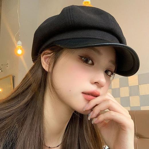 韩版百搭贝雷帽女秋冬显脸小八角帽休闲复古英伦风报童帽画家帽子 商品图1