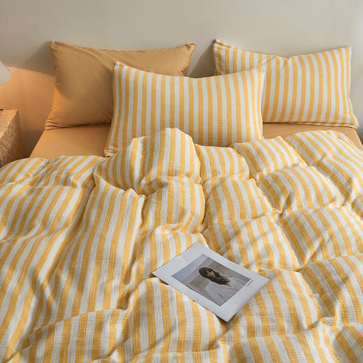 全棉色织皱皱纱四件套-TJ1669 商品图1