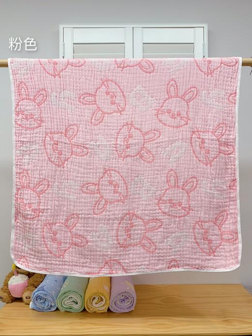 六层棉纱泡泡毯 110*110cm A类水洗六层纱布盖毯 抗菌强吸水力一毯多用，空调毯 ，午睡毯，洗澡浴巾，质感超级柔软 商品图7