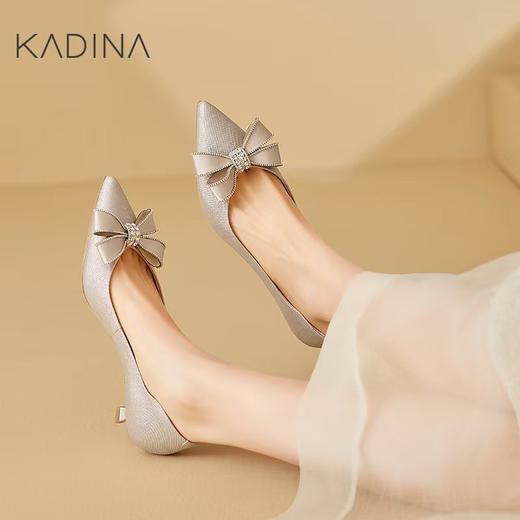 【KADINA】  AF3  卡迪娜2025春季新款低跟尖头蝴蝶结通勤时装鞋女单鞋KS251507 商品图0