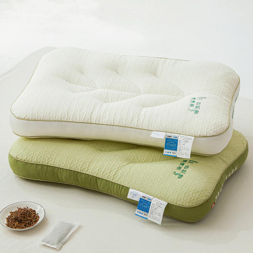 自然醒植萃清香茶叶枕头枕芯护颈椎助睡眠成人草本可拆卸茶学生宿舍单人整头XK 商品图3