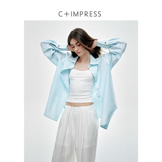 长绒棉宽松廓型盐系衬衫2025春 商品图1