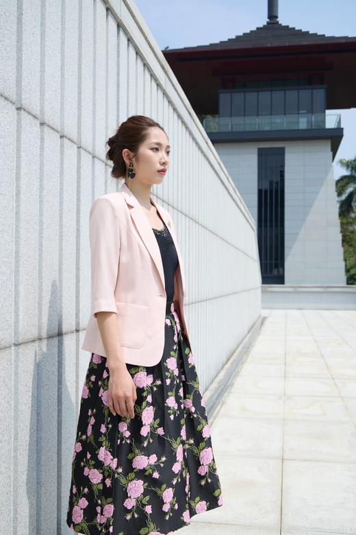 SZ1A58_粉米色_外套_春季_七分袖西装领单排短款小西装_高级女装_BERNIEELEN 伯妮斯茵 商品图1