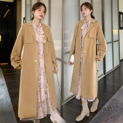 2025春季新款高级感中长款卡其色风衣外套女英伦风休闲大衣YIDM2506 商品图2