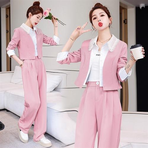 重工艺休闲衬衣领显瘦显高气质小个子甜美时尚拼接两件套LZ2903 商品图3