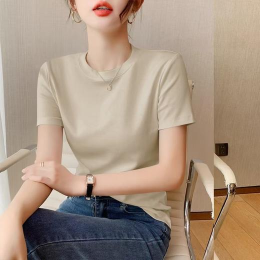 🔥🔥🔥现货【王炸爆款】2025弹力棉圆领百搭短款T恤02316-喜出 商品图5