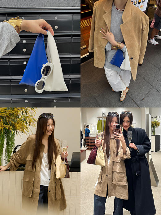 HIDEMI tender系列进口羊皮极简设计感软体皮肤包 蛇纹/蛇纹黄灰三拼/蓝白双拼/红灰黑三拼/蛇纹黄双拼 商品图1