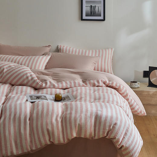 全棉色织皱皱纱四件套-TJ1669 商品图5