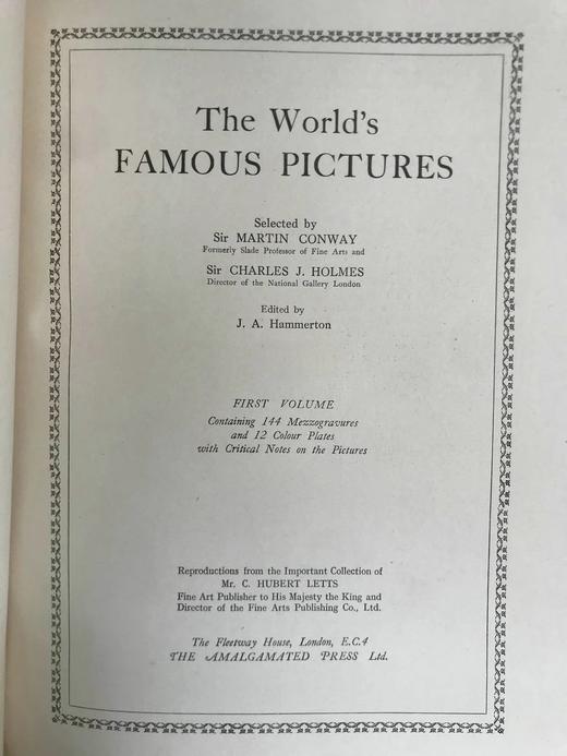 约20世纪初 世界名画图集（全2卷） 144幅插图 漆布精装8开 商品图2