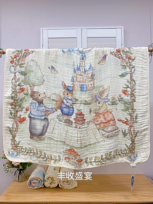 六层棉纱泡泡毯 110*110cm A类水洗六层纱布盖毯 抗菌强吸水力一毯多用，空调毯 ，午睡毯，洗澡浴巾，质感超级柔软 商品图1