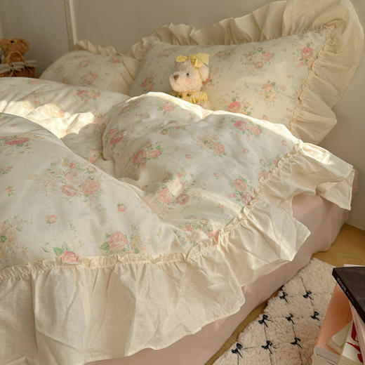 顶柔花边小碎花双层纱四件套-TJ1672 商品图2