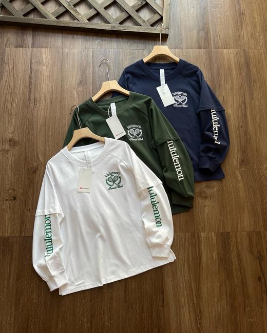 宝藏单品 lululemon露露乐蒙  假两件品牌logo宽松长袖插肩袖T恤 女款！ 商品图8