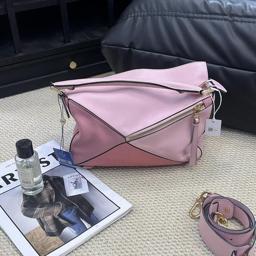 罗意威 中号 粉色拼色 牛皮  puzzle 几何包 商品图1