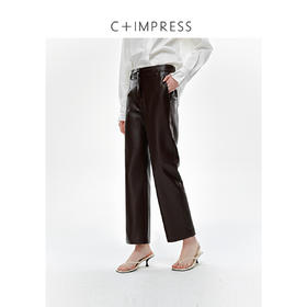 高质蛋白皮极简显瘦通勤七分PU皮裤2025春