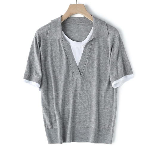 【高品质私服】【假两件POLO衫】混纺材质，舒适有型，透气性好JZ2516-CC 商品图1
