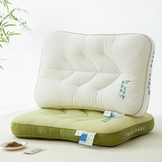 自然醒植萃清香茶叶枕头枕芯护颈椎助睡眠成人草本可拆卸茶学生宿舍单人整头XK 商品图1