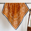 橙色腰果花棉麻发带丝巾70小方巾女薄款围巾领巾亚麻头巾百搭衬衫 商品缩略图2