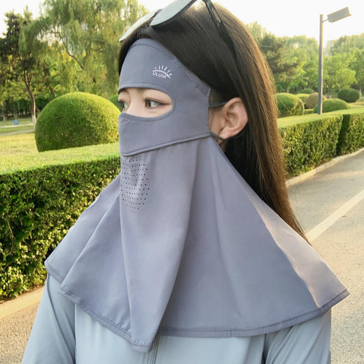 冰丝全脸防晒面罩女防紫外线护颈一体开车骑行口罩脸基尼遮阳脸罩 商品图1